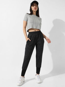 PINACOLADA - Women Light Grey Pinstripe Crop Top