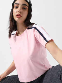 PINACOLADA - Women Solid Baby Pink Boxy Top