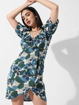 PINACOLADA - Women Foliage Printed Mini Dress