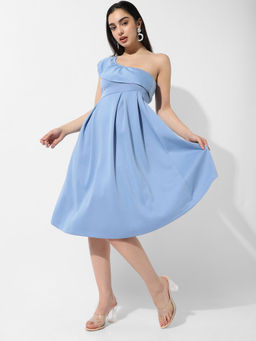 PINACOLADA - Women Light Blue One-Shoulder Dress