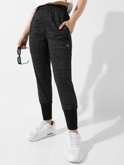 PINACOLADA - Women Charcoal Grey Textured Trackpants