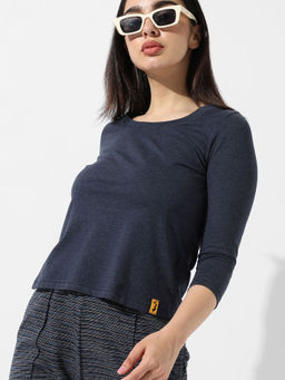 PINACOLADA - Women Solid Navy Blue Top