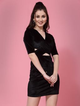 KASSUALLY - Overlapping Front Detailed Dress