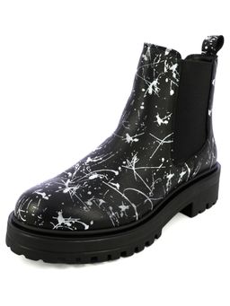 Alberto Torresi - Monochrome Print Black White Leather Chelsea Boots
