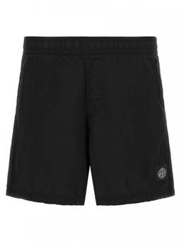 Stone Island - Black Logo Swim Shorts (S)