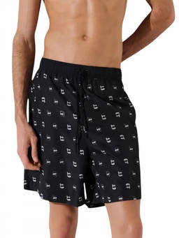 Karl Lagerfeld - Black Printed Swim Shorts (S)