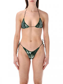 Oseree - Green Embellished Swimsuit (M)