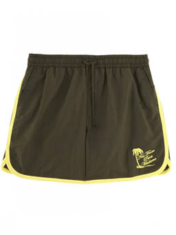 Drole De Monsieur - Green Embroidered Swim Shorts (S)