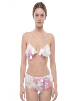 Oseree - White Embellished Swimsuit (S)