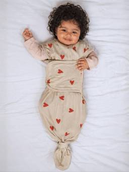 Cocoon Care - Bamboo Printed Baby Sleeping Pod SNUGZIE for Baby Beige