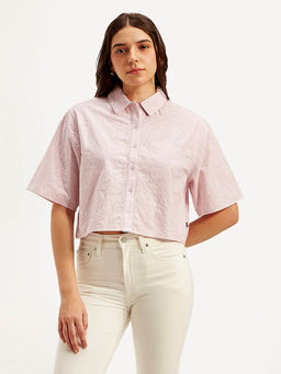 Levi's - Womens Textured Spread Collar Casual Shirt