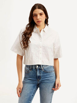 Levi's - Womens Textured Spread Collar Casual Shirt