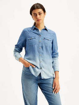 Levi's - Womens Solid Regular Fit Denim Casual Shirt