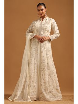 Soch - Off White Embroidered Lehenga with Kurta and Dupatta