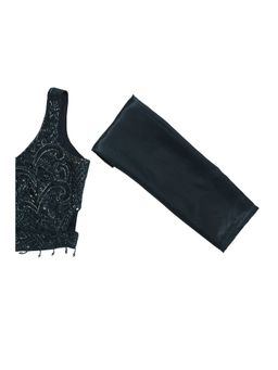 Soch - Navy Blue Embroidered
                  Lehenga with Choli-Unstitched Sleeves and Dupatta - 7