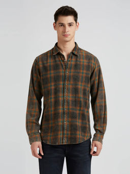 Pepe Jeans - Brown Checks Full Sleeve Shirt