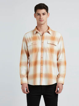 Pepe Jeans - Beige & White Checks Full Sleeve Shirt