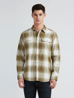 Pepe Jeans - Olive & White Checks Full Sleeve Shirt