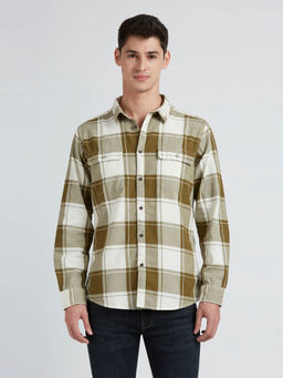 Pepe Jeans - Olive & White Checks Full Sleeve Shirt