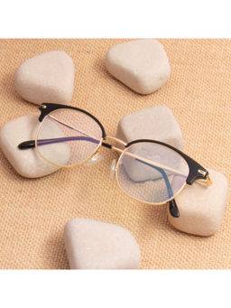 TED SMITH - Unisex Black & Gold Round Premium Italian Frame