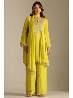 Soch - Light Green Chinon Embroidered Kurta and Palazzo with Dupatta