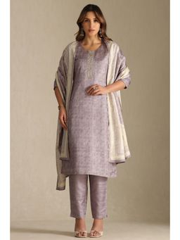 Soch - Purple Silk Blend Kurta and Pant with Dupatta