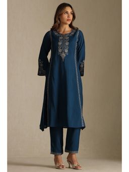 Soch - Teal Embroidered Kurta and Pant