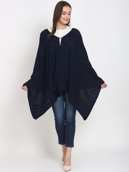 KnitStudio - Navy Blue Woven Knitted Shawl
