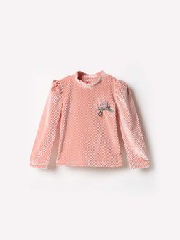 Blue Giraffe - Pink Textured T-Shirt