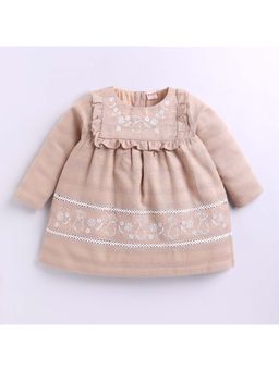 Snuggly Monkey - Beige Embroidered Dress
