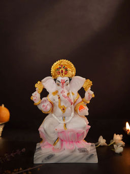 DecorTwist - Marble Lord Ganesh Idol Decoration