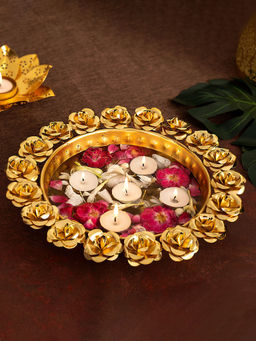 DecorTwist - Handcrafted Rose Urli