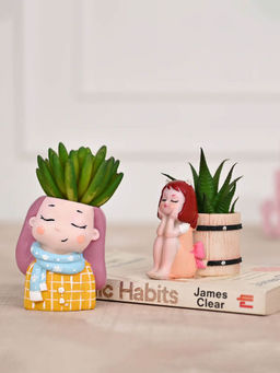 DecorTwist - Resin Planter Multi-Color, Set of 2