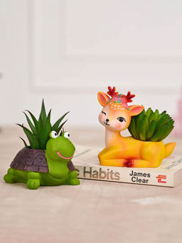 DecorTwist - Resin Planter Orange, Set of 2