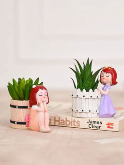 DecorTwist - Resin Planter Purple, Set of 2