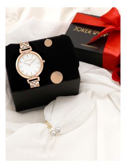 Joker and Witch - Joker & Witch Cupid White Love Triangle Watch & Bracelet With Ring For Women (Pack of 3) (JWLT47)