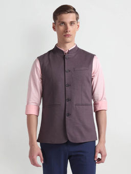 Arrow - Solid/Plain Purple Nehru Jacket