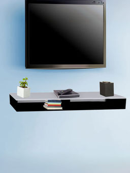 Savya Home - Tv Cabinet with Storage Rack-Black & White- Up To 32 Inch Television