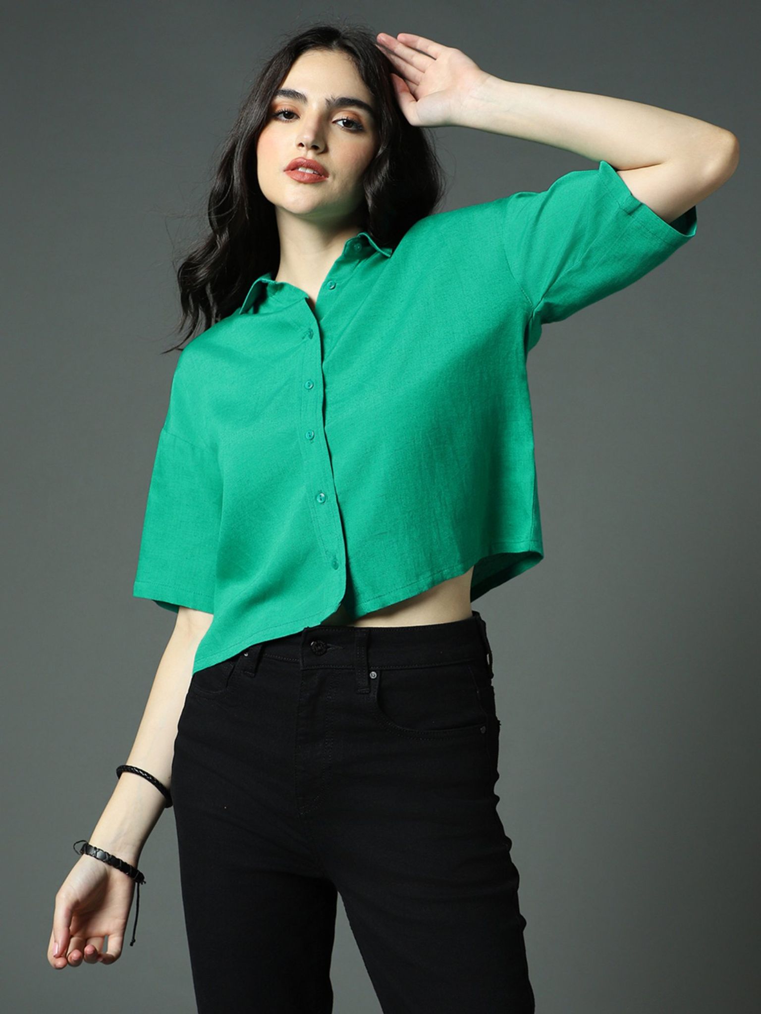 Women Classic Boxy Opaque Pure Cotton Casual Shirt
