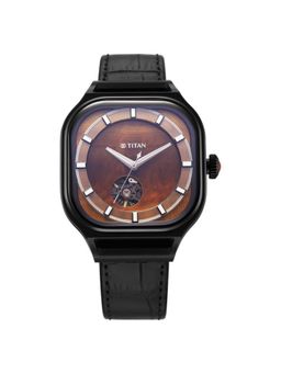 Titan - Men Regalia Stellar 2 Orange Dial Leather Watch - 10008NL02 (M)