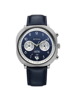Titan - Men Timeless Blue Dial Leather Watch - 10022SL01 (M)