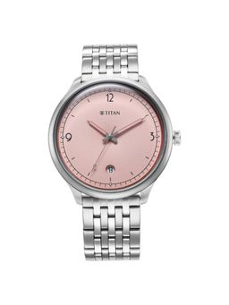 Titan - Men Timeless Pink Dial Stainless Steel Watch - 10023SM01 (M)