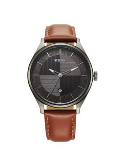 Titan - Men Neo Eco Gents 3 Grey Dial Leather Watch - 1802QL03 (M)