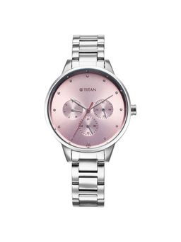 Titan - Women Razzle Dazzle Pink Dial Stainless Steel Watch - 2648SM13 (M)