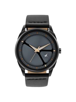 Fastrack - Men Meta We Black Dial Leather Watch - 3273NL04 (M)