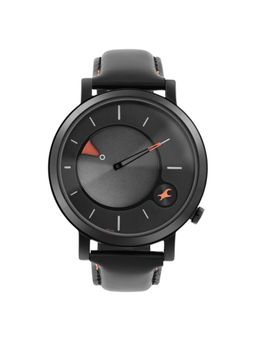 Fastrack - Men Meta We Black Dial Leather Watch - 3287NL02 (M)