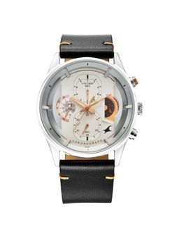 Fastrack - Men Opulence 2.0 White Dial Leather Watch - 3315KL02 (M)