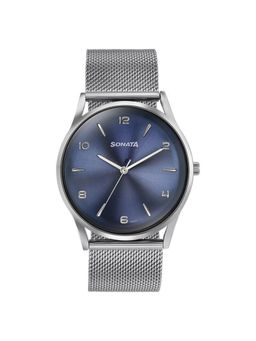 Sonata - Men 2.O Blue Dial Stainless Steel Watch - 77140SM01 (M)