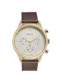 Sonata - Men 2.O Cream Dial Leather Watch - 77146YL01 (M)