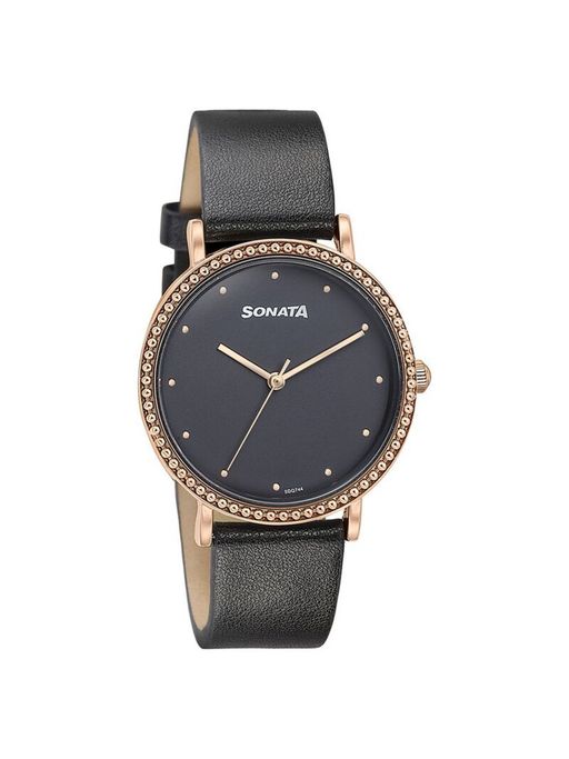 Black Dial Sonata Watch For Girl Price Sonata Women Black Dial